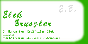 elek bruszler business card